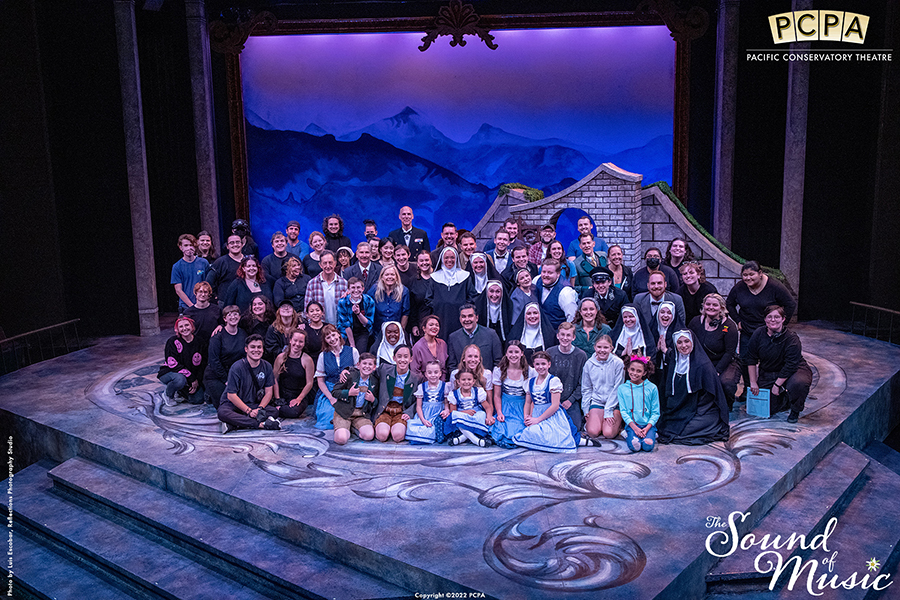 Cast and Crew of Sound of Music on stage